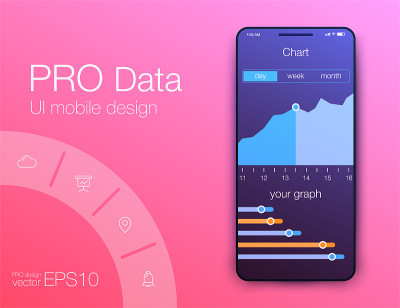 Fitness app. Ui ux design. UI design concept with 