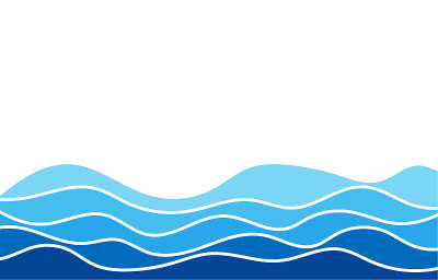 蓝水波浪线深海图案背景旗帜向量