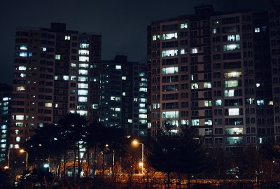 公寓在韩国清州市夜景