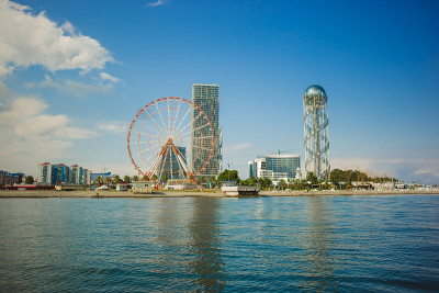 巴统市的海景。巴统全景,格鲁吉亚。