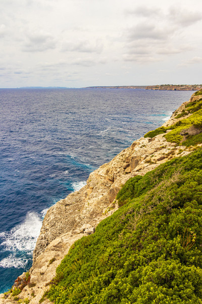 Cala Figuera海湾的全景Santanyí Mallorca。