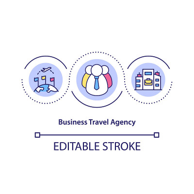 商务旅行社概念图标
