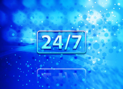 24/7图标抽象浅青蓝六边形图案背景