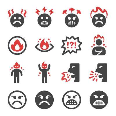 angry icon set