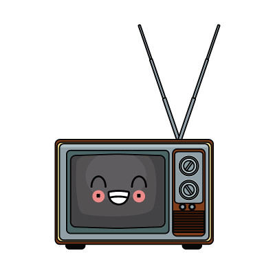 老式收音机立体声卡哇伊可爱的卡通