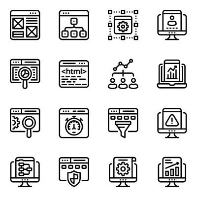 Website Interface Solid Icons Pack