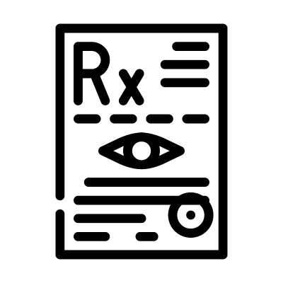 处方眼科线图标矢量插图