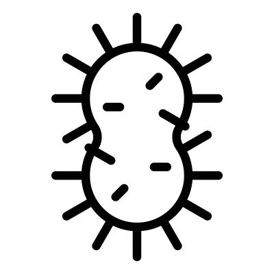 病毒或细菌矢量插图，线条样式图标