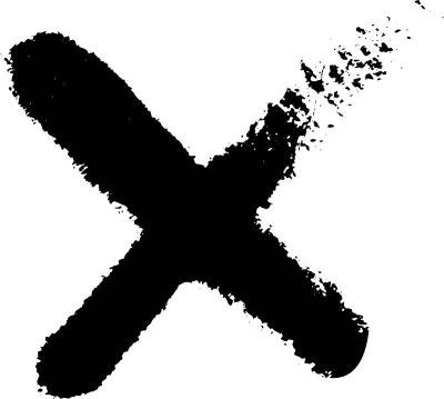 Grunge x的喷漆纹理。