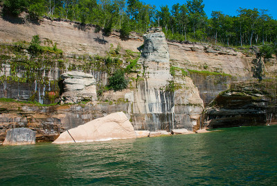 美丽的苏必利尔湖岸边，靠近Munising，密歇根州，美国