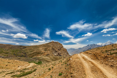 喜马拉雅山的土路