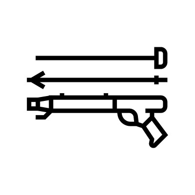 鱼叉武器线图标矢量插图