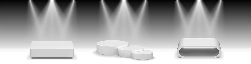 Realistic podiums set collection
