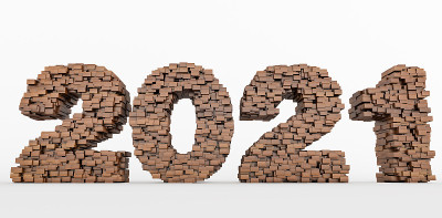 木砖的概念，形成了2021年，2021年新年快乐。