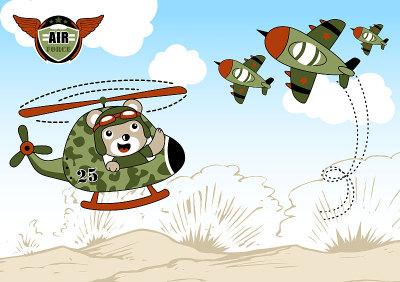 air force squadron cartoon with funny pilot
