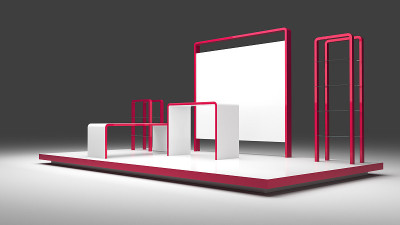 空白展位，空间插画拷贝，原创设计3d效实图