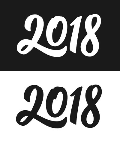 2018年贺年黑白贺卡