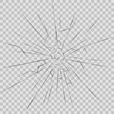 Broken glass isolated on a transparent background 