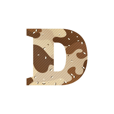 字母D图标与沙漠伪装。