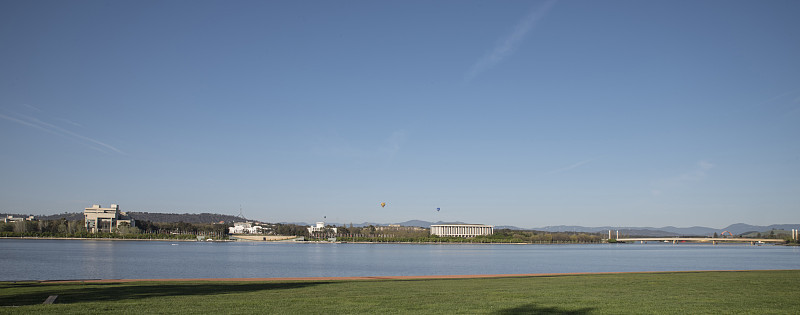 堪培拉，湖，全景，桥