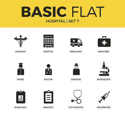 Basic set of Hospital icons