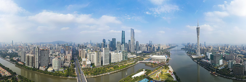 航拍中国广州城市天际线