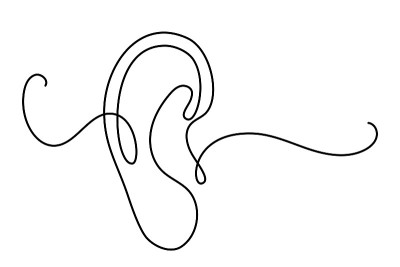 人耳连续一线画。