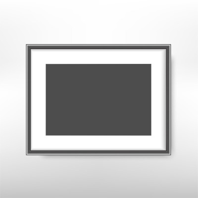 黑色的镜框。现实的空白黑色画框模型。向量