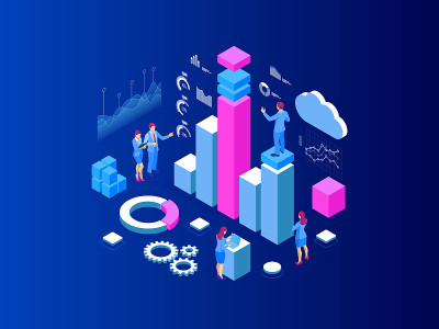 Isometric Expert team for Data Analysis, Business 