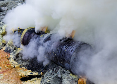 有毒的火山气体。