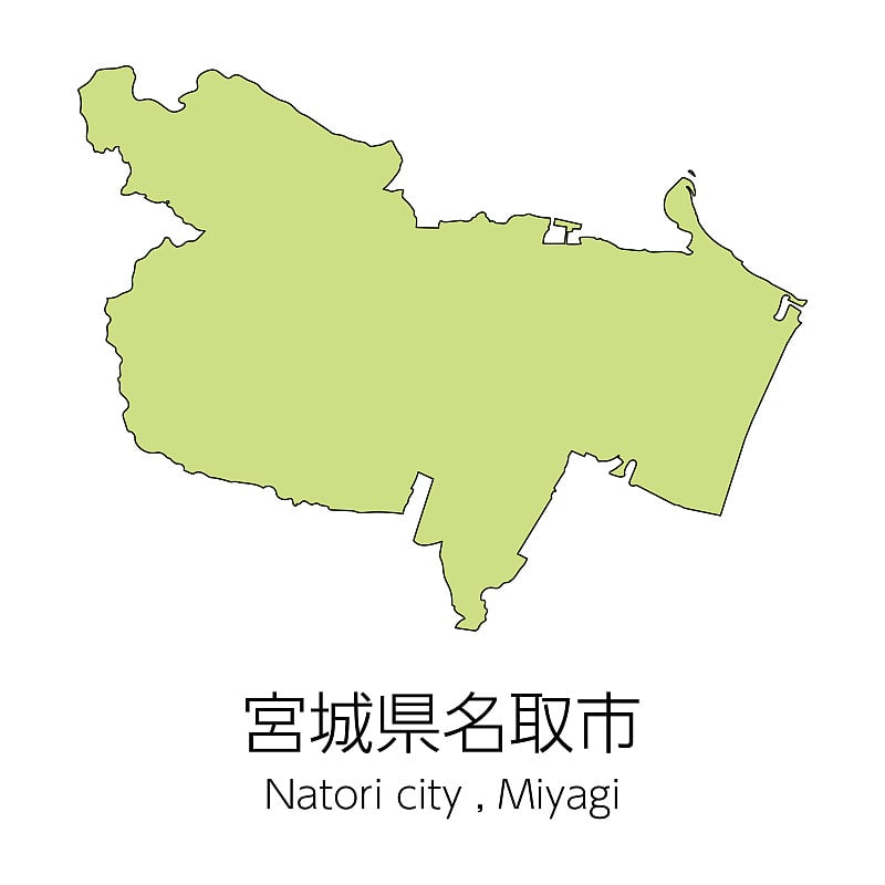 日本宫城县名取市地图。翻译过来就是:名取市，宫城县。