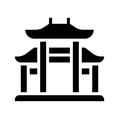 中国建筑的拱门矢量，中国农历新年的固体风格图标