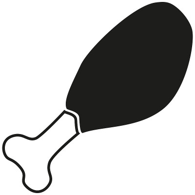 黑白炸鸡腿的轮廓。