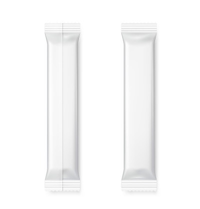 Universal mockups of blank packaging sticks. Front