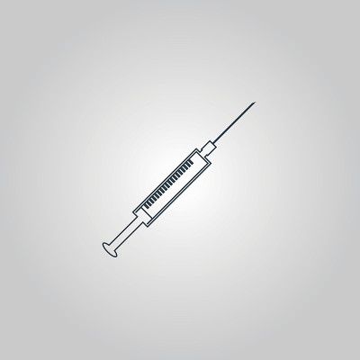 注射器-平面图标隔离。向量