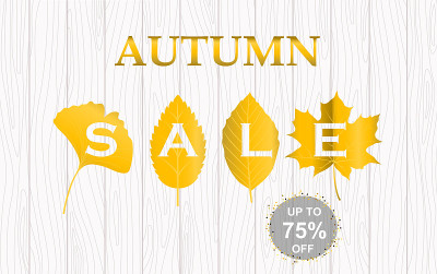 Autumn sale banner vector illustration.with Gold l