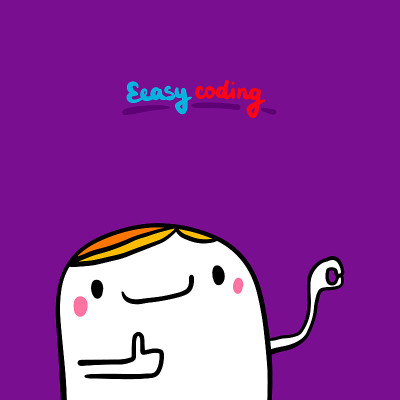 Easy coding hand drawn vector illustration in cart