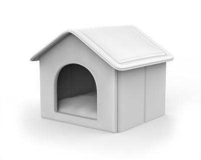 移动式犬舍泡沫动物小屋空白模板。