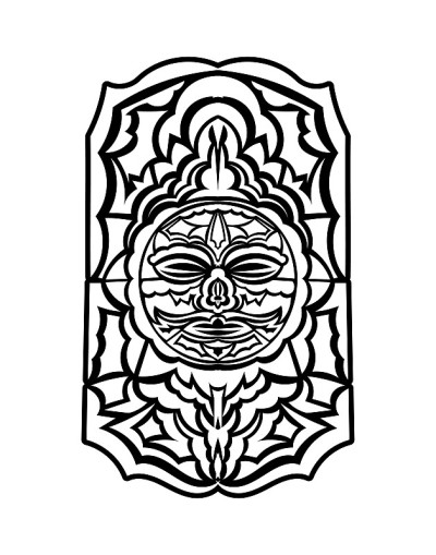 提基面具。毛利或波利尼西亚模式。很适合打印和纹身。孤立。向量