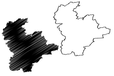 克拉根福市(奥地利共和国，卡林西亚)地图矢量插图，涂鸦素描克拉根福市am Worthersee地图