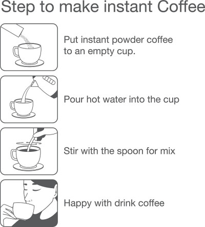 步骤煮速溶咖啡。
