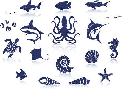 海洋生物图标集