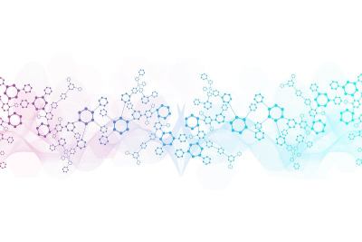 科学网络格局，连接线与点。技术六边形结构或分子连接元件。