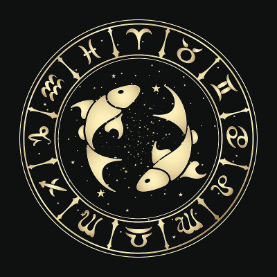 星座双鱼座。矢量图
