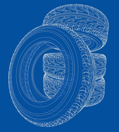 Car tires concept. Vector rendering of 3d