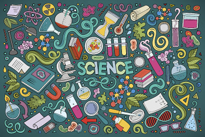 矢量卡通科学主题的对象和符号