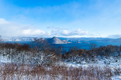 冬天的北海道托雅湖。