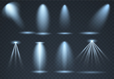 Large set of Blue scene illumination, transparent 