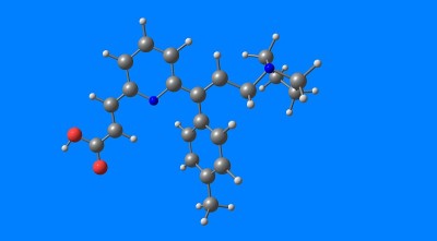 吖瓦斯汀分子结构在蓝色上孤立