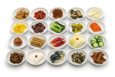 日本泡菜(Tsukemono)组合，传统发酵食品